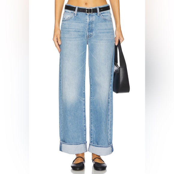 MOTHER Denim - NEW $248 Mother Jeans The Dodger Button Hover Cuff Funk N’ Flair Blue sz 34